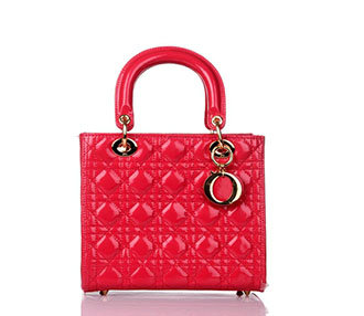lady dior patent leather bag 6322 rosered with gold hardware - Click Image to Close